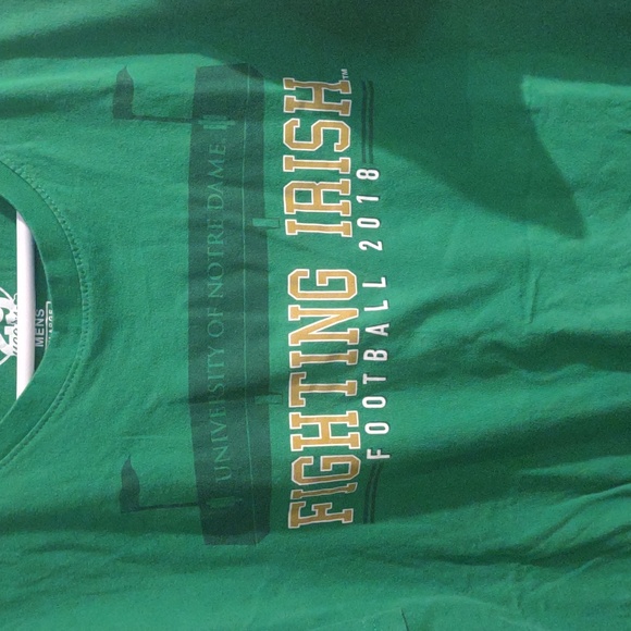 Notre Dame Fighting Irish Mens Xlg 2018 Football Alumni/Student Green T-Shirt - Picture 3 of 6
